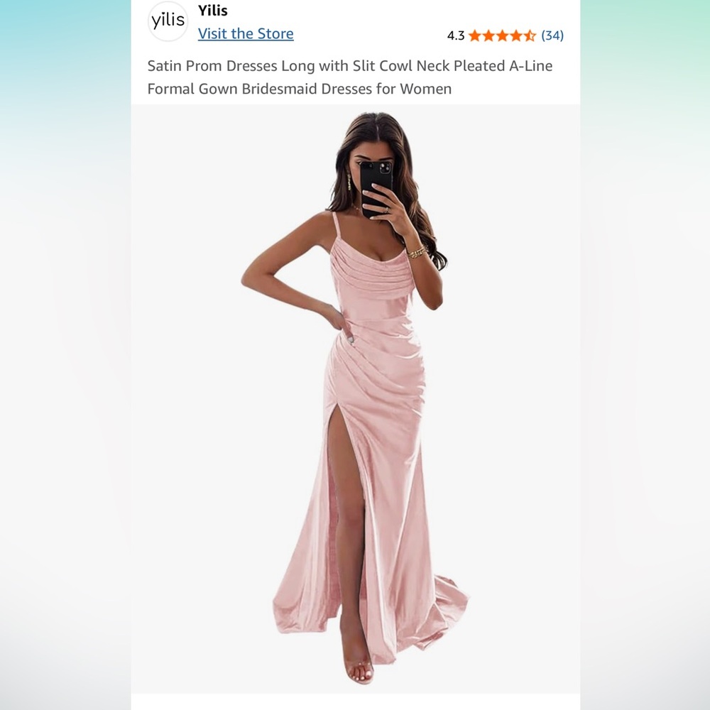 Amazon Satin Pink Lace Up Mermaid Gown